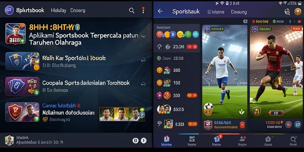 Tampilan antarmuka pengguna aplikasi Sportsbook 8HHH yang menarik.