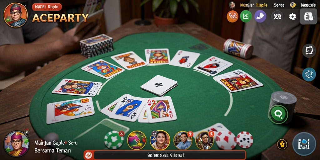 Screenshot gameplay ACEPARTY yang menampilkan momen seru bermain Gaple.