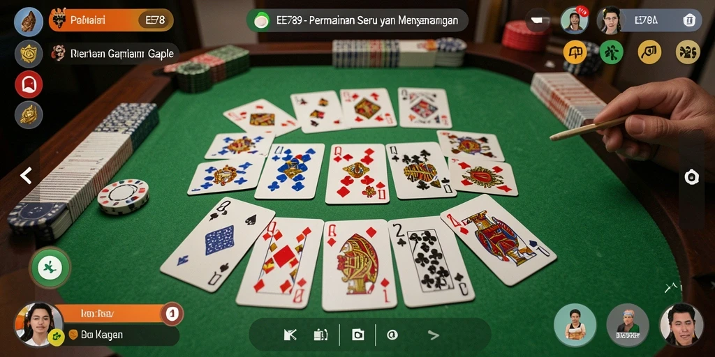 Gameplay seru Gaple dalam EE789 yang menarik dan interaktif.