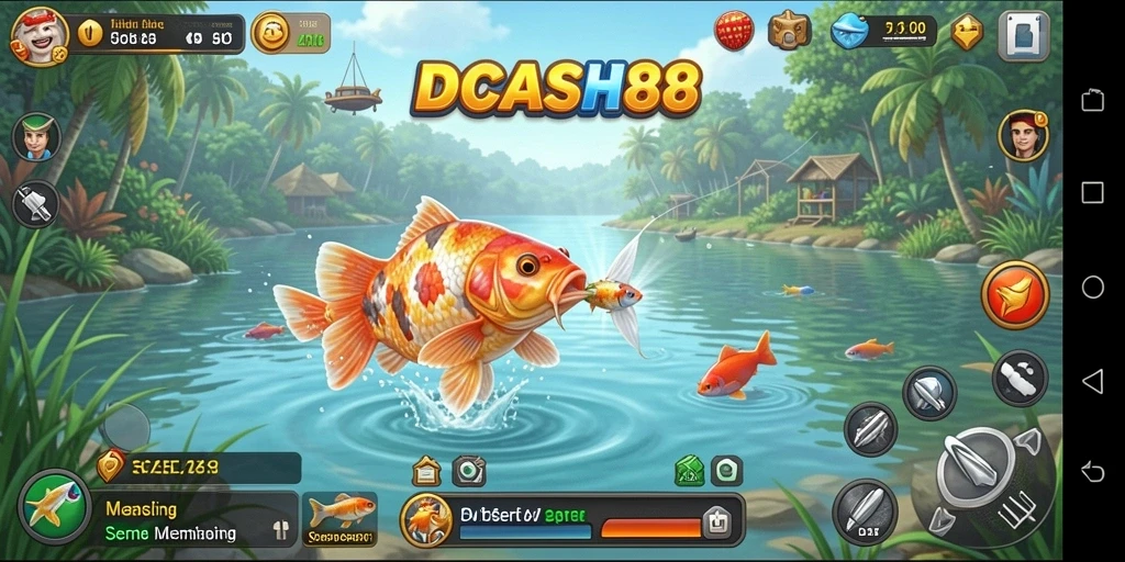 Tampilan gameplay memancing yang menarik dan menantang.
