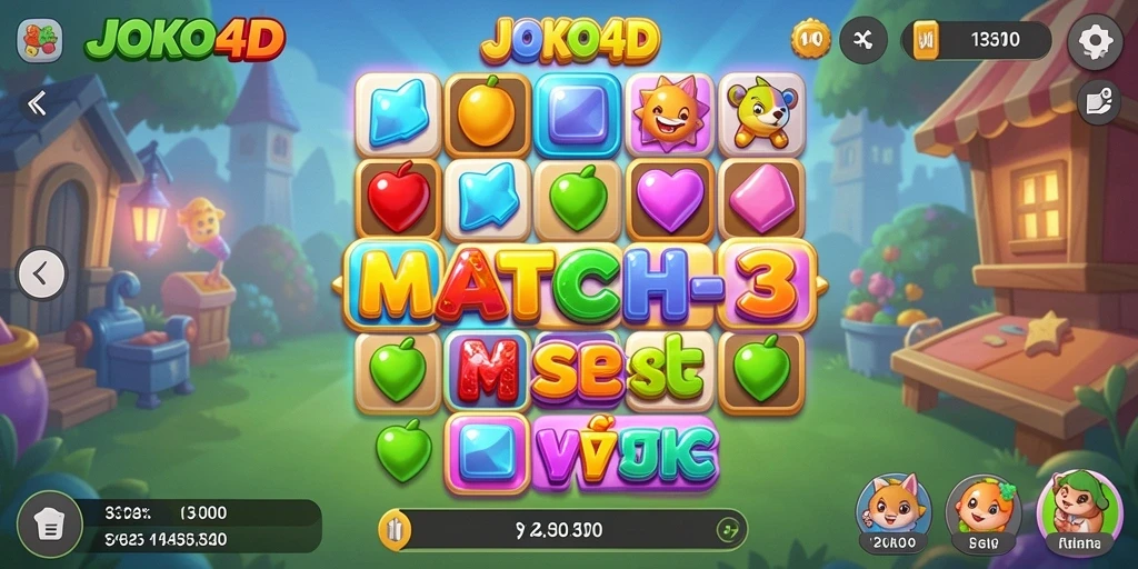 Tampilan gameplay JOKO4D yang seru dan menantang di Match-3.