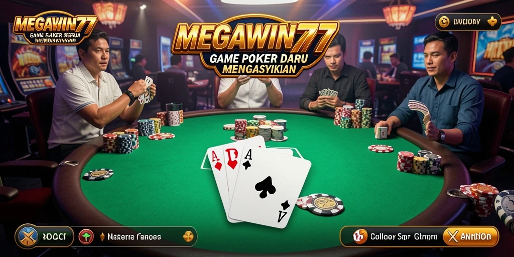 Tampilan menarik dari gameplay Poker di MEGAWIN777.