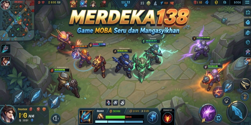 Screenshot gameplay MOBA yang menegangkan dan dinamis.