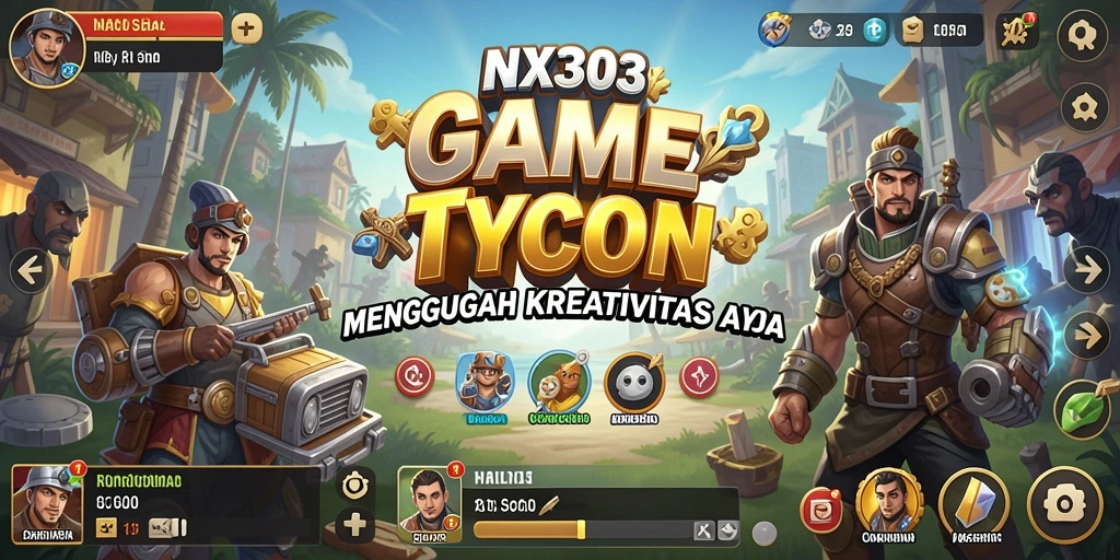 Screenshot NX303 menampilkan gameplay seru dalam membangun kerajaan bisnis.
