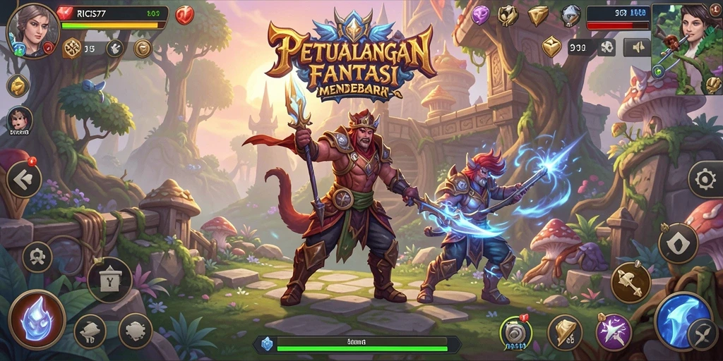 Tangkapan layar gameplay RICIS77 menampilkan pertempuran mendebarkan.