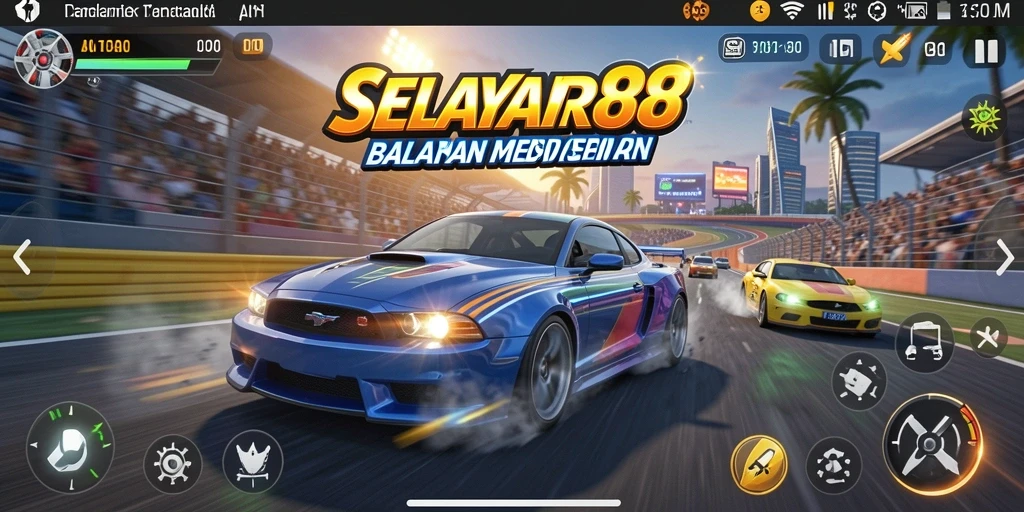 Gameplay balapan seru di SELAYAR88 dengan berbagai trek menantang.