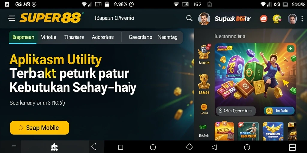 Tampilan utama SUPER88 dengan fitur Utility yang interaktif.